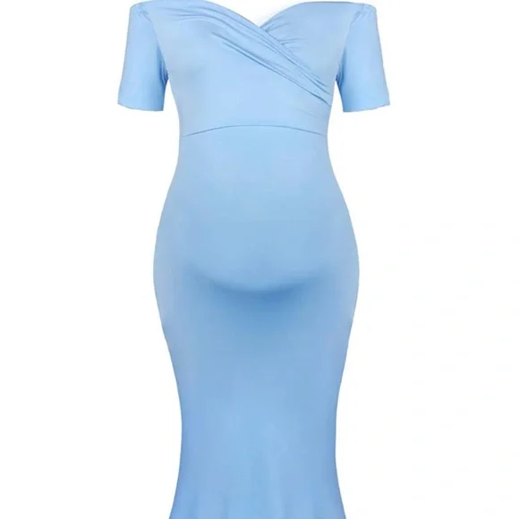 Dresses | Light Blue Maternity Gown | Poshmark